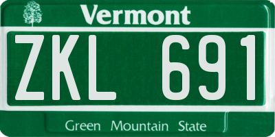 VT license plate ZKL691