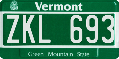 VT license plate ZKL693
