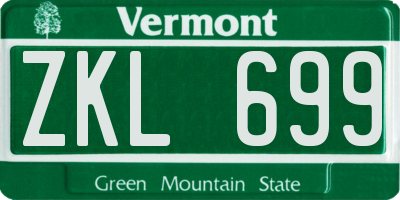 VT license plate ZKL699