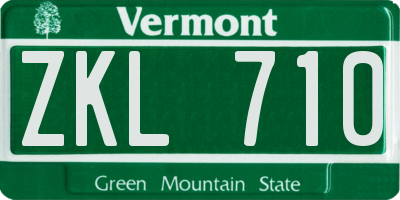 VT license plate ZKL710