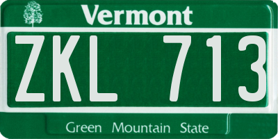 VT license plate ZKL713