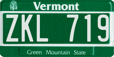 VT license plate ZKL719
