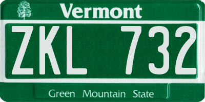 VT license plate ZKL732