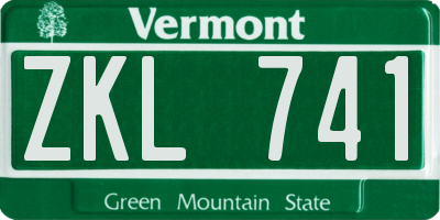 VT license plate ZKL741