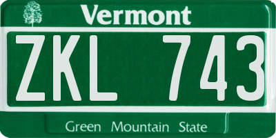 VT license plate ZKL743