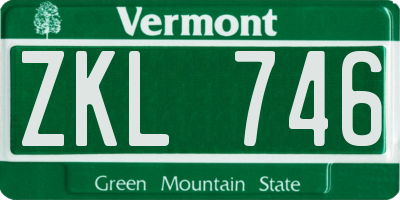 VT license plate ZKL746
