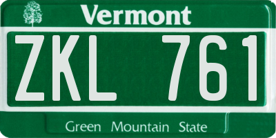 VT license plate ZKL761