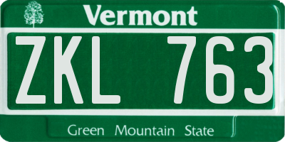VT license plate ZKL763
