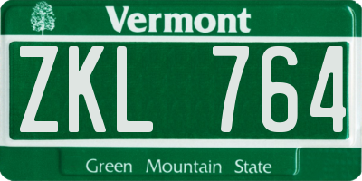 VT license plate ZKL764