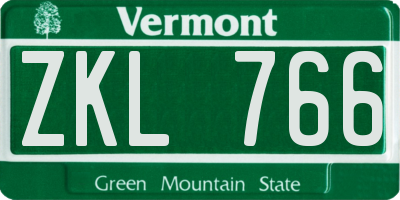 VT license plate ZKL766