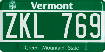 VT license plate ZKL769