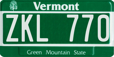 VT license plate ZKL770