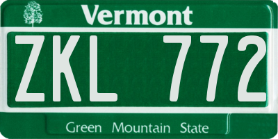 VT license plate ZKL772