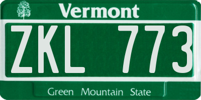 VT license plate ZKL773