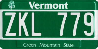 VT license plate ZKL779