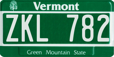 VT license plate ZKL782