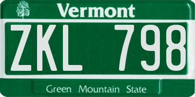 VT license plate ZKL798
