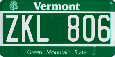VT license plate ZKL806