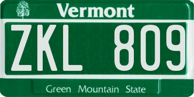 VT license plate ZKL809