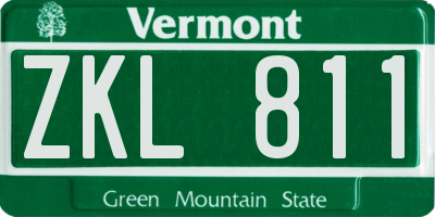VT license plate ZKL811