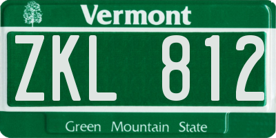 VT license plate ZKL812