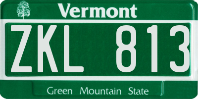 VT license plate ZKL813
