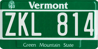 VT license plate ZKL814
