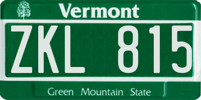 VT license plate ZKL815