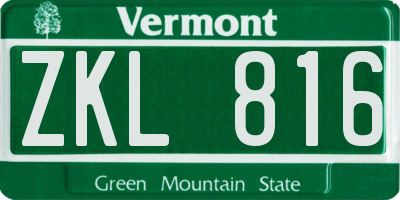 VT license plate ZKL816