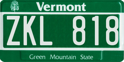 VT license plate ZKL818