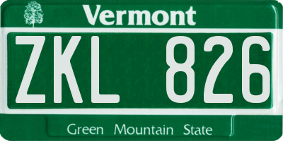 VT license plate ZKL826