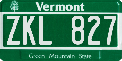 VT license plate ZKL827