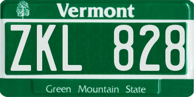 VT license plate ZKL828