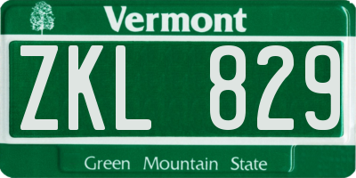 VT license plate ZKL829
