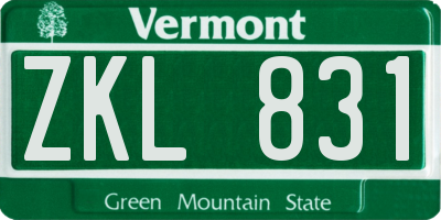 VT license plate ZKL831