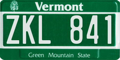 VT license plate ZKL841