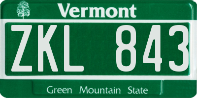 VT license plate ZKL843