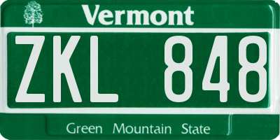 VT license plate ZKL848