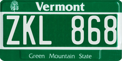 VT license plate ZKL868