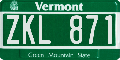 VT license plate ZKL871