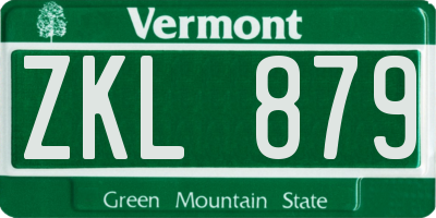 VT license plate ZKL879