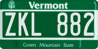 VT license plate ZKL882