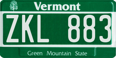 VT license plate ZKL883