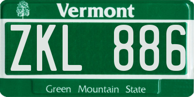 VT license plate ZKL886