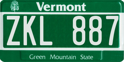 VT license plate ZKL887