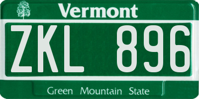 VT license plate ZKL896