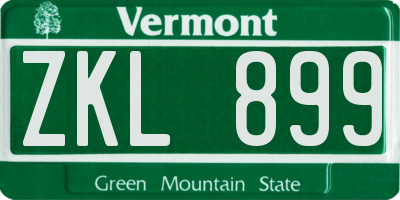 VT license plate ZKL899