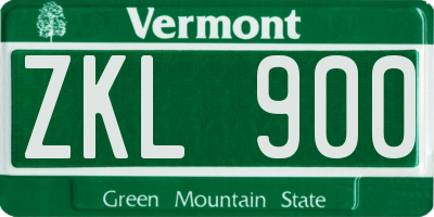 VT license plate ZKL900