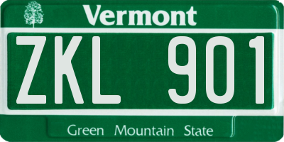 VT license plate ZKL901