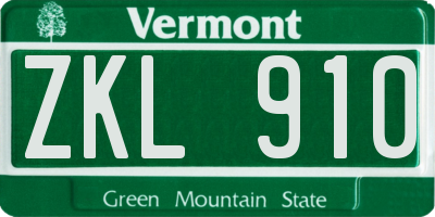 VT license plate ZKL910